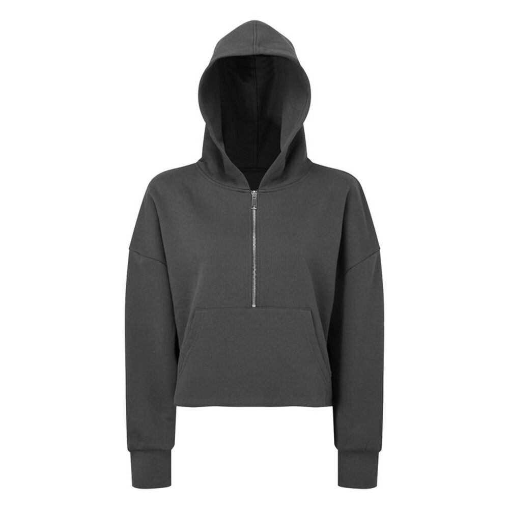 TriDri Womens/Ladies Half Zip Hoodie / Charcoal